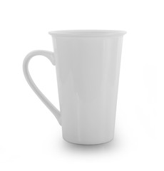 white ceramic cup on white background