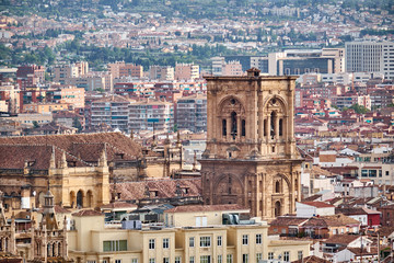 Fototapeta na wymiar Granada top view from the viewpoint