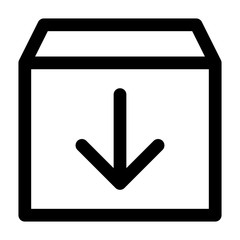 Archive message or storage box line art vector icon for apps and websites