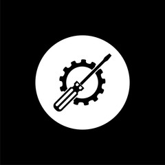 Repair tool isolated icon on black background