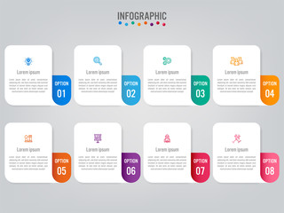 Business infographic labels template with options.Creative concept for infographic..