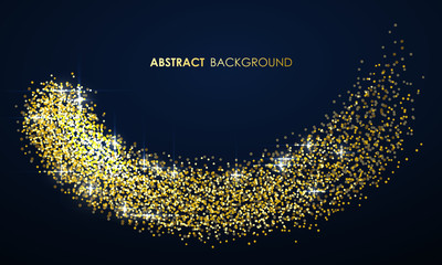 Abstract Graphic Design of Golden particles Composition.