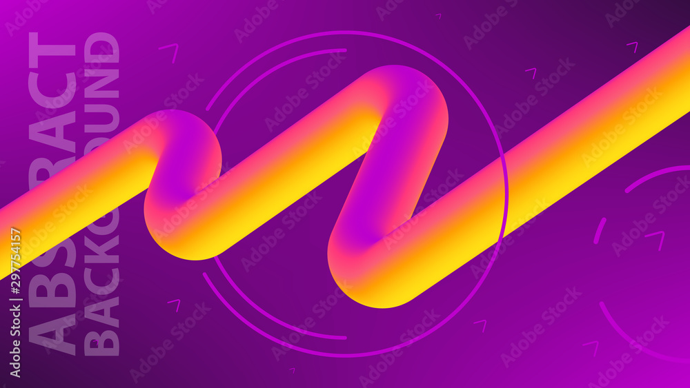 Aufkleber 3d flow shape creative design. liquid wave background. vector illustration.