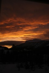 sunset in mountains