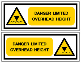 Danger Limited Overhead Height Symbol Sign, Vector Illustration, Isolate On White Background Label .EPS10