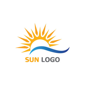 Sun Summer Logo Design illustration template