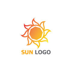 Sun Summer Logo Design illustration template