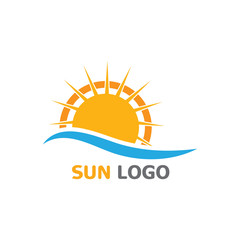 Sun Summer Logo Design illustration template