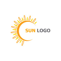 Sun Summer Logo Design illustration template