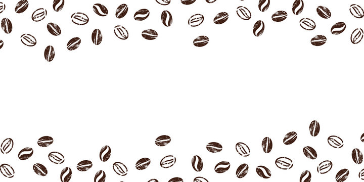 Seamless pattern with Coffee Beans Illustration background with copy space