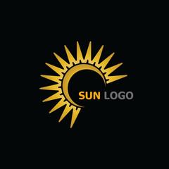 Sun Summer Logo Design illustration template