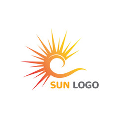 Sun Summer Logo Design illustration template