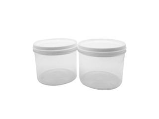Plastic container isolated on white background. Clipping Path