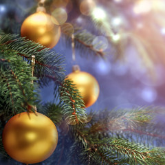 Obraz na płótnie Canvas Christmas tree and free space for your decoration. 