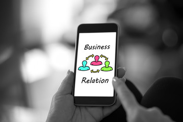 Business relation concept on a smartphone