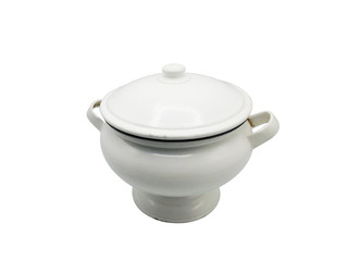 Rice jar isolated on white background. Clipping Path