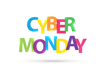 Cyber Monday Sales colorful lettering banner