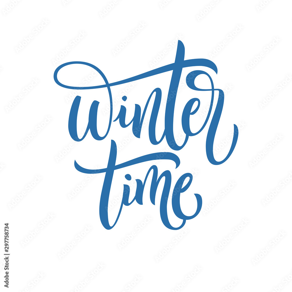 Canvas Prints Handmade calligraphy Winter Time. Hand drawn winter card. illustration. Modern winter calligraphy. Typography for calendar or poster, greeting card or t-shirt. lettering. - Canvas Prints