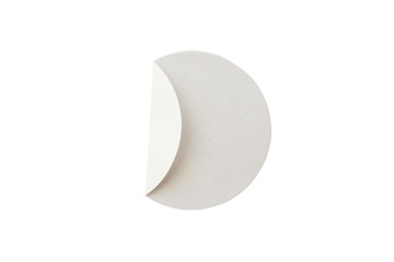 Blank white round paper sticker label isolated on white background with clipping path