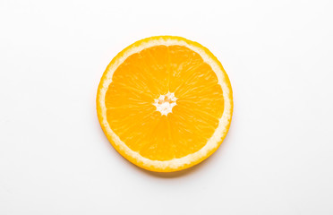 Fresh orange slice on white background