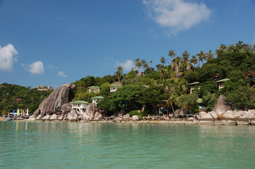 Rock bungalows of Chalok Baan Kao, Koh Tao, Thailand