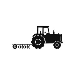 Farming Tractor Icon. Flat Style vector EPS.