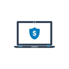 Online Financial Security Icon. Flat style vector EPS.