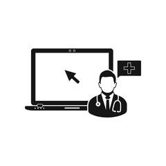 Online Medical Service Icon. Flat style vector EPS.