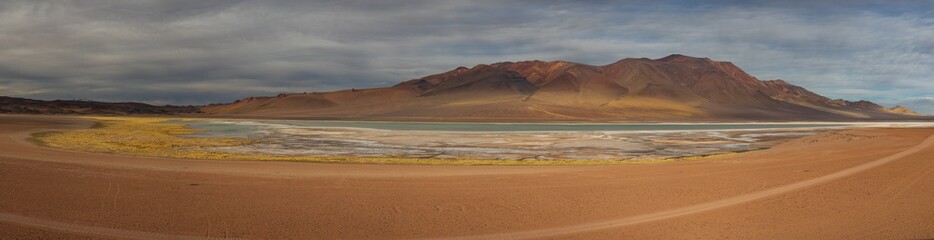 Highlands lake gigapan panoramic view in Atacama