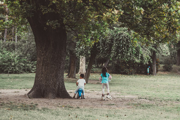 Fototapeta premium Brother and sister in the park