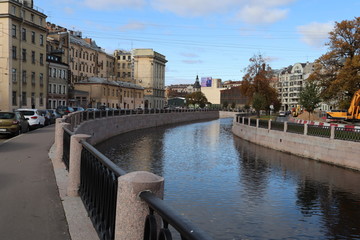 Naklejka premium Karpovka river, Saint-Petersburg