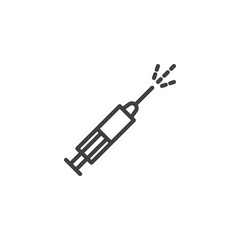 Injection syringe line icon. linear style sign for mobile concept and web design. Medical vaccine syringe outline vector icon. Symbol, logo illustration. Vector graphics