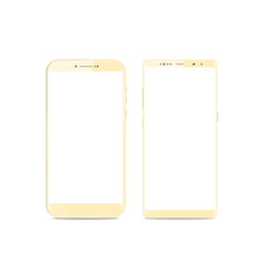 New realistic mobile gold smartphone modern style. Vector smartphone isolated on white background. set of vector mockups.
