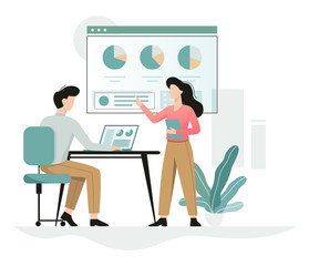 Office character at the workplace. Professional worker.