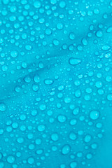 Fototapeta na wymiar clear water drops on blue background