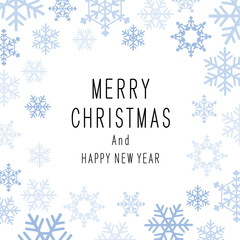 クリスマスフレーム　雪の結晶　デザインテンプレート