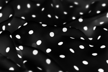 Vintage polka dot textile background texture, white dots on black luxury fabric design pattern © Studio ANNA