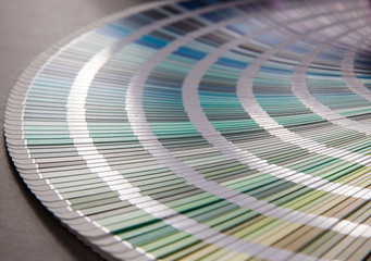 multicolored strips of paper spread out in a fan