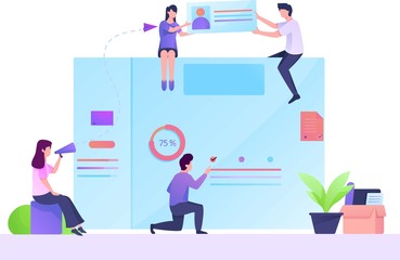 web developer managing web illustration