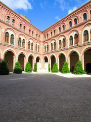 Fototapeta na wymiar Castle Belmonte courtyard, Castilla-la Mancha, Spain