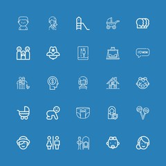 Editable 25 boy icons for web and mobile