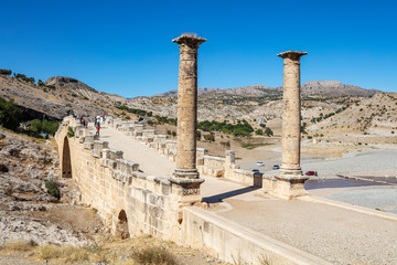 The historical Severan Bridge Adiyaman, which is located on the Cendere River and is considered one...