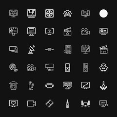 Editable 36 tv icons for web and mobile