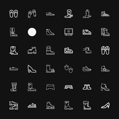 Editable 36 footwear icons for web and mobile