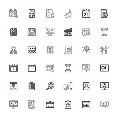 Editable 36 plan icons for web and mobile