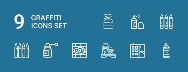 Editable 9 graffiti icons for web and mobile