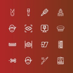 Editable 16 hair icons for web and mobile