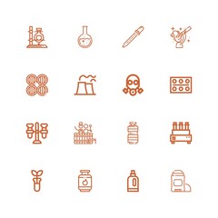 Editable 16 chemical icons for web and mobile