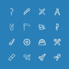 Editable 16 cutter icons for web and mobile