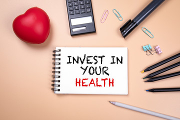 Invest In Your Health. Healthy lifestyle, recreation, insurance and family concept